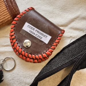 Red and brown leather wallet