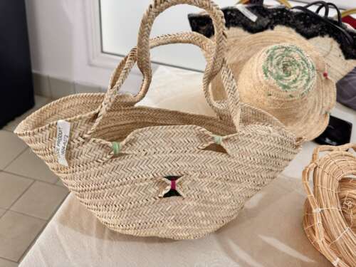 Panier en palmier naturel