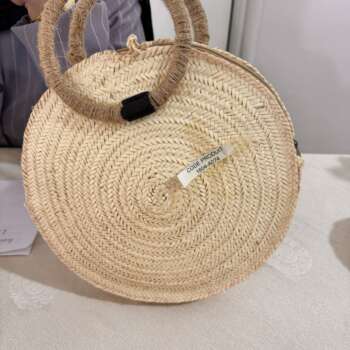 Sac rond en palmier à anses