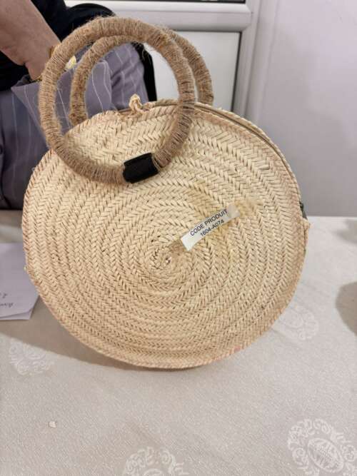 Sac rond en palmier à anses