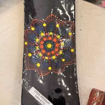 Plat en verre fusionné à mandala