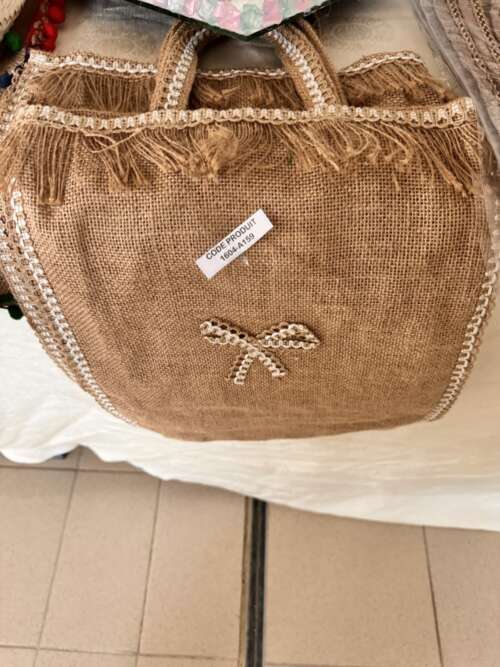 Sac en jute à nœud perlé