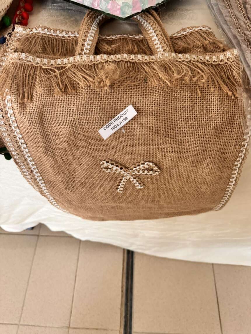 Sac en jute à nœud perlé