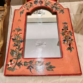 Miroir à cadre peint floral