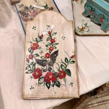 Planche décorative « Oiseau et fleurs »