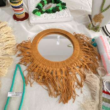 Collier plastron macramé à franges