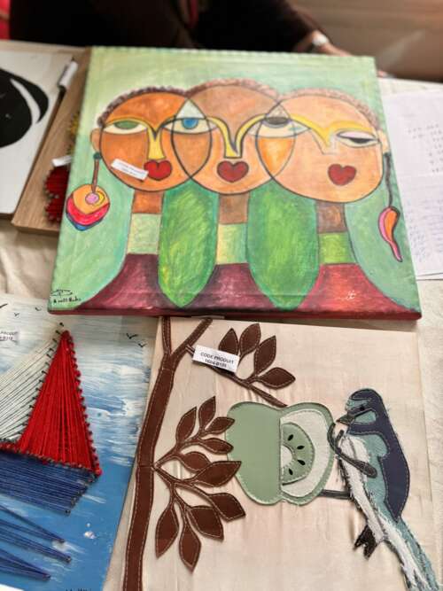 Toile peinte « Trois visages »