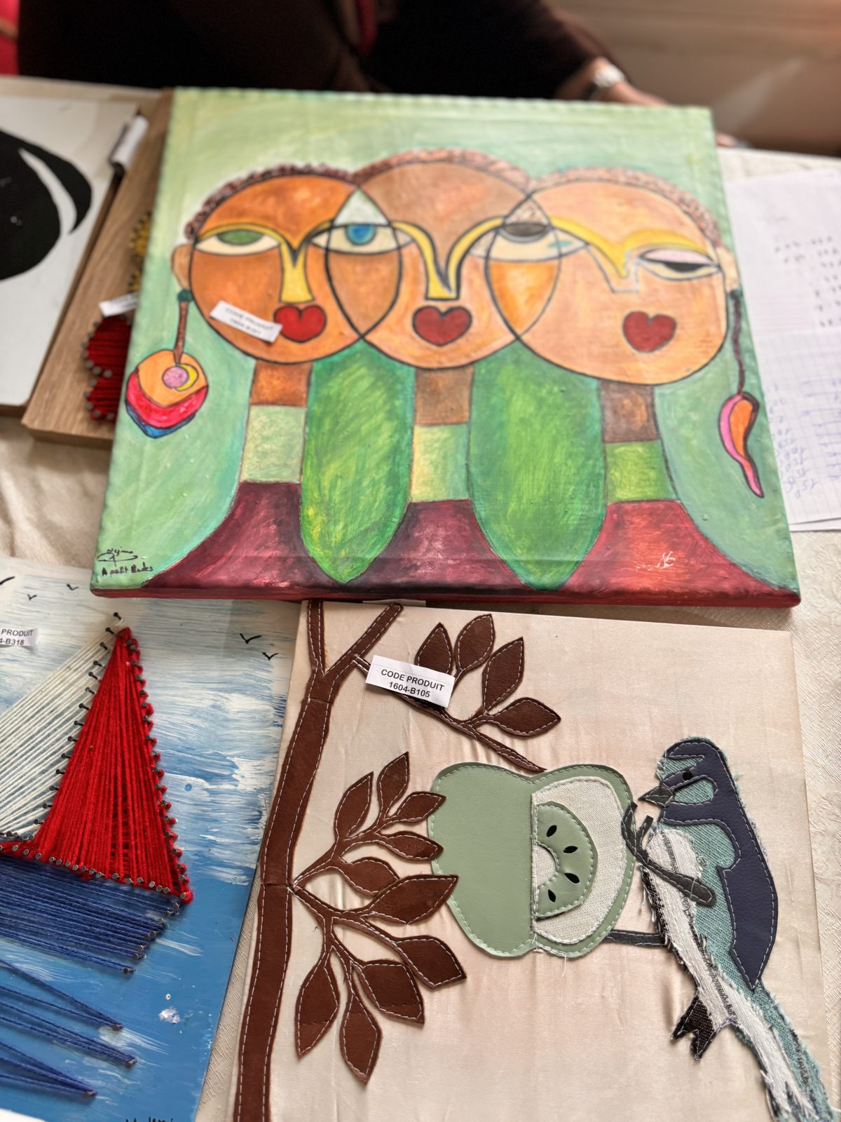 Toile peinte « Trois visages »