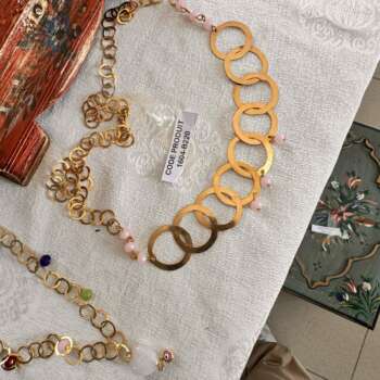 Collier chaîne à anneaux dorés