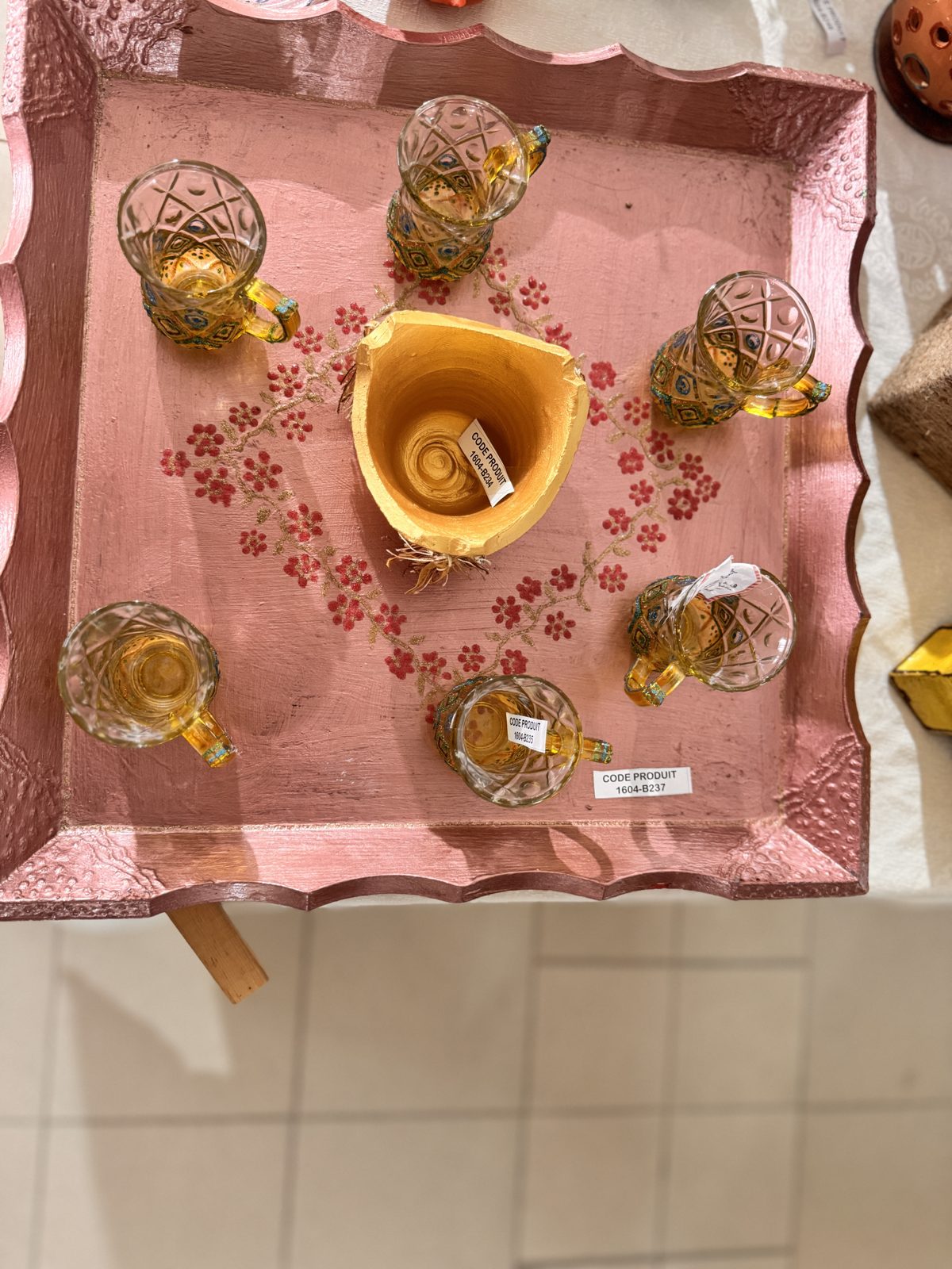 Verres à thé peints à la main (lot)