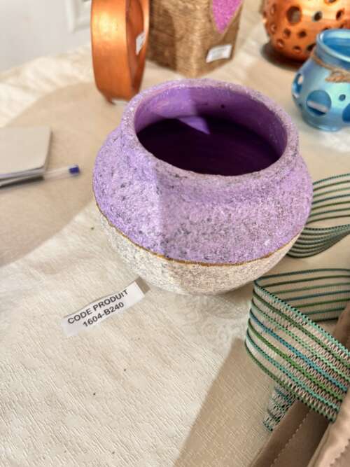 Cache-pot en céramique violet