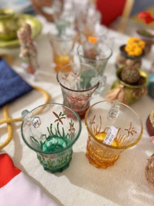 Verres peints à la main (lot)