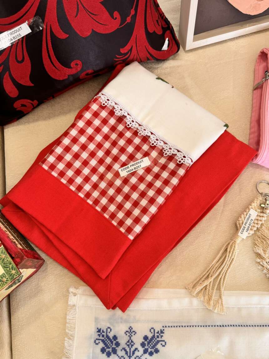 Linge de table à carreaux
