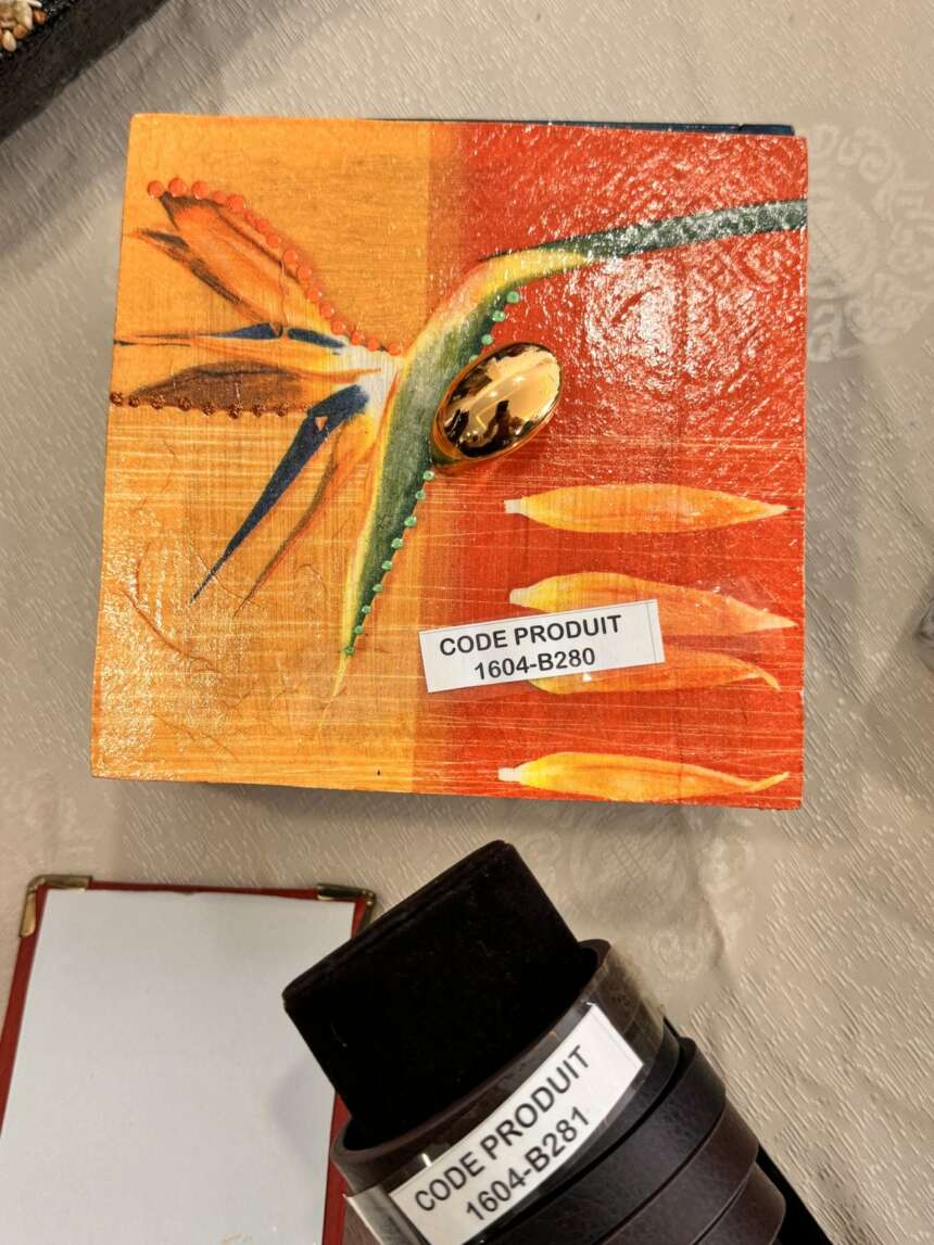 Tableau « Oiseau » sur fond orange