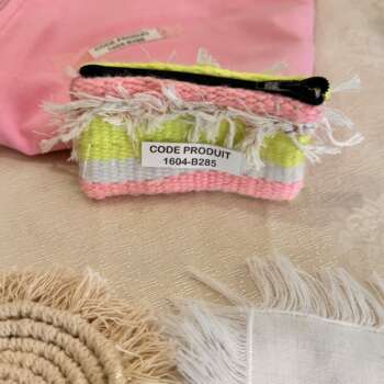 Trousse en tissu rose