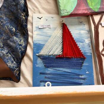 Tableau en fils tendus « Voilier »