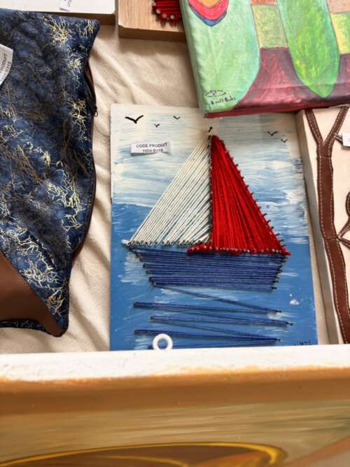 Tableau en fils tendus « Voilier »