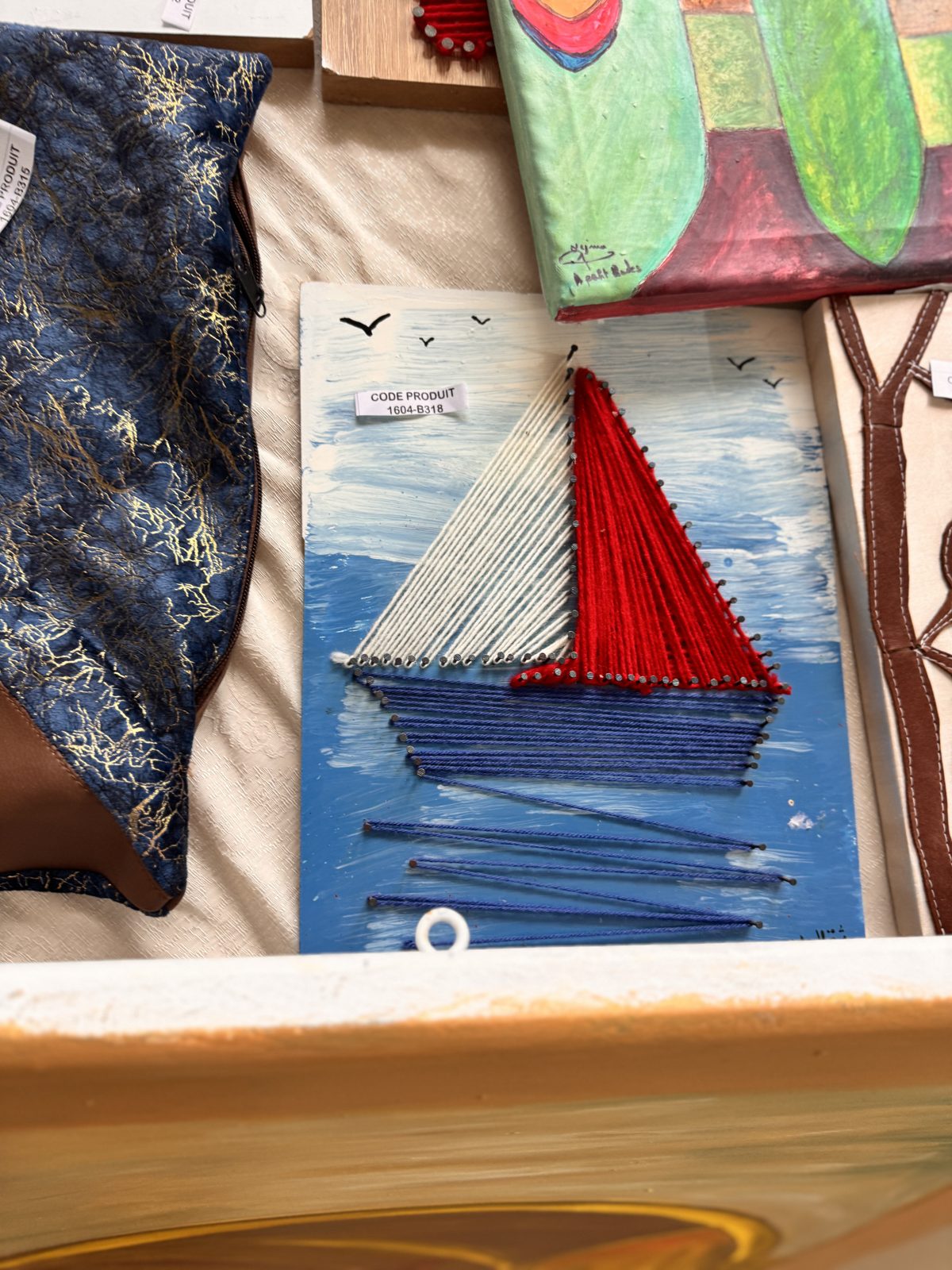 Tableau en fils tendus « Voilier »