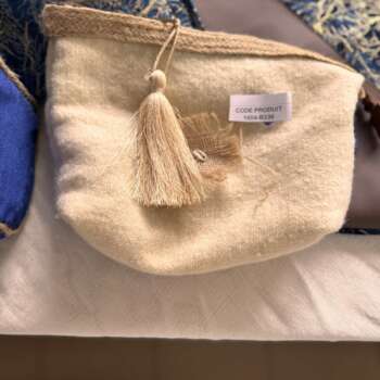 Trousse en toile à pompon