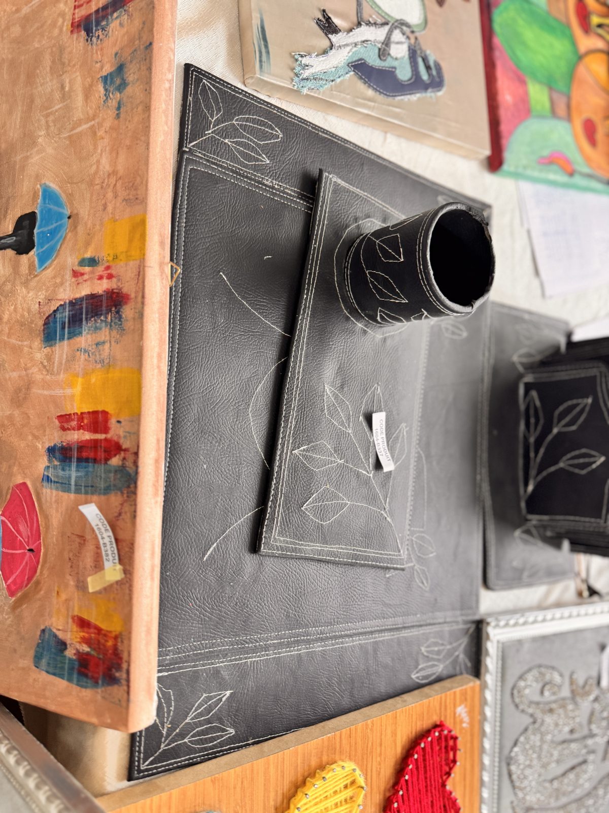 Set de table en cuir et rond de serviette - Image 2