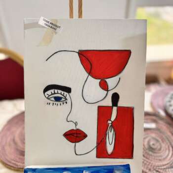 Toile « Visage au rouge »