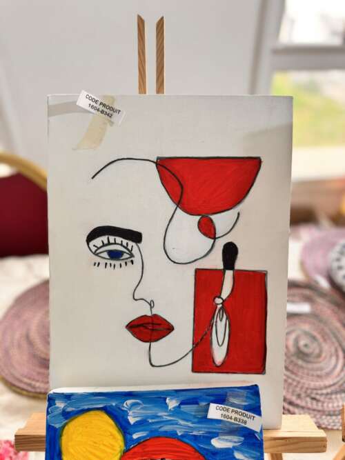 Toile « Visage au rouge »