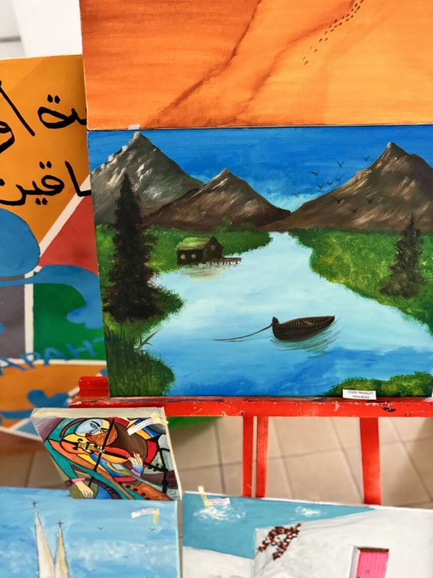 Toile « Désert et lac »