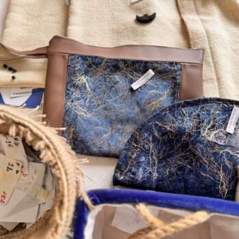 Pochette en tissu bleu