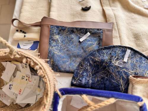 Pochette en tissu bleu