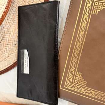 Portefeuille long en cuir doré