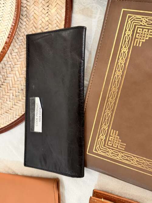 Portefeuille long en cuir doré