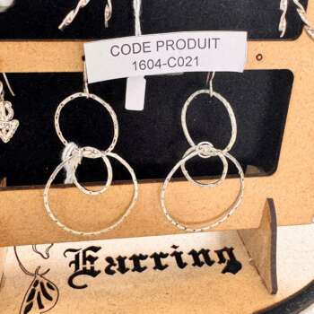 Boucles d'oreilles créoles martelées en argent