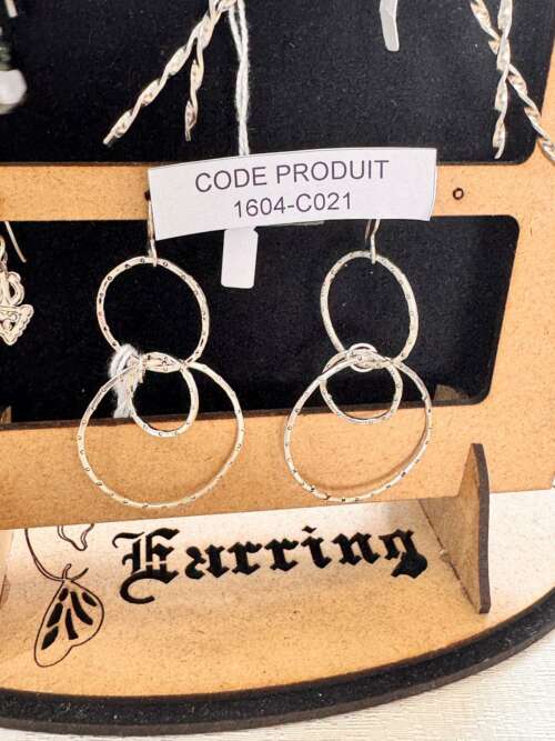 Boucles d'oreilles créoles martelées en argent