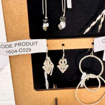 Boucles d'oreilles pendantes à pierre brute