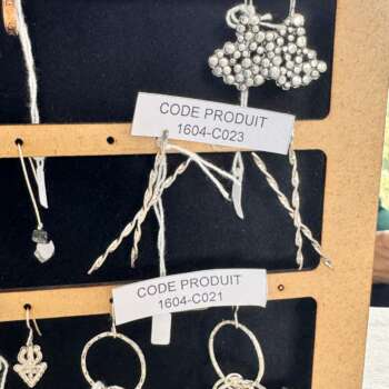 Boucles d'oreilles grappe de perles d'argent