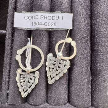 Boucles d'oreilles feuille ajourée en argent