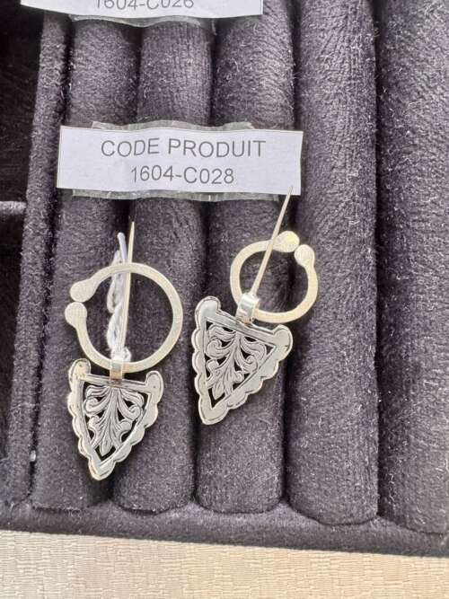 Boucles d'oreilles feuille ajourée en argent