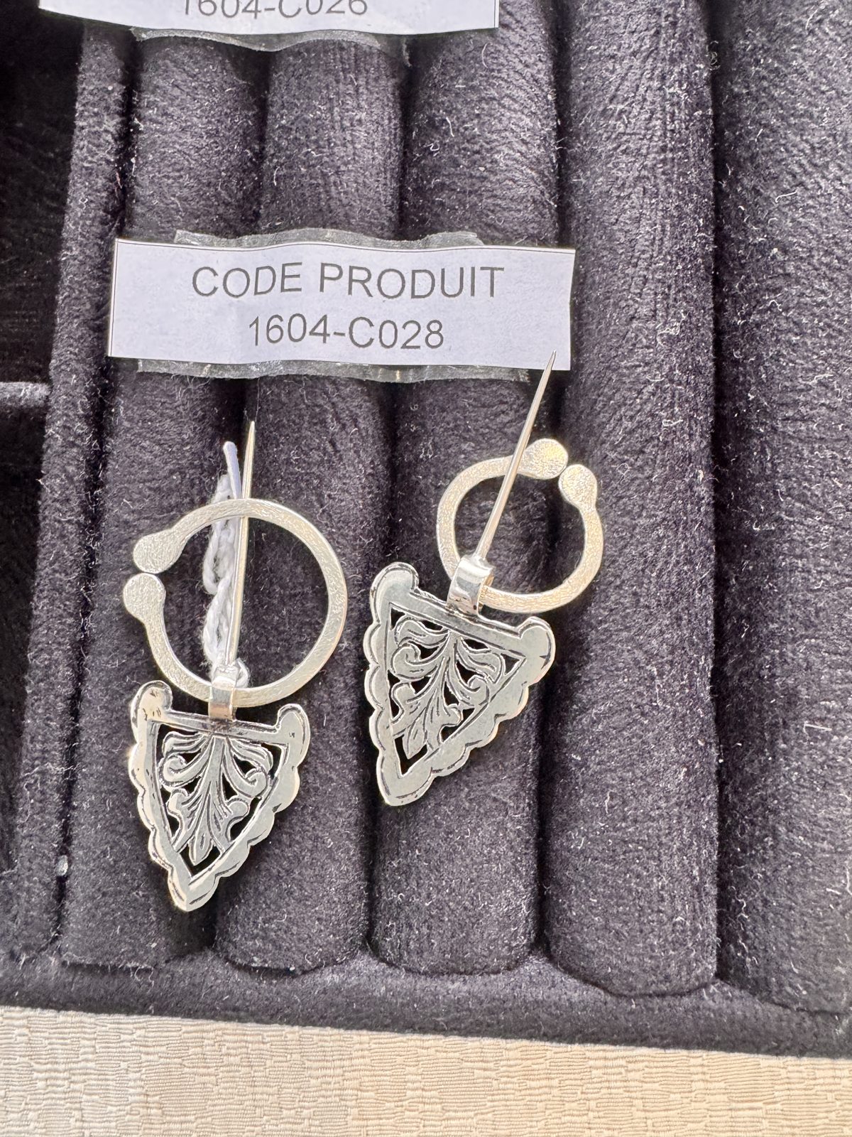 Boucles d'oreilles feuille ajourée en argent