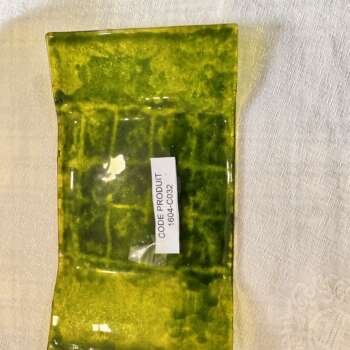 Plat rectangulaire en verre vert