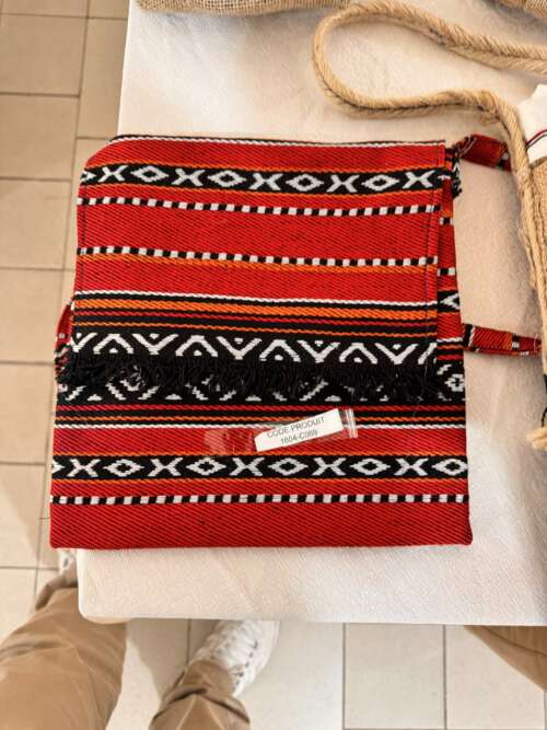 Sac bandoulière en kilim rouge