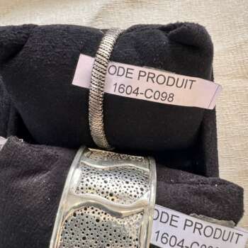 Bracelet manchette ciselé en argent