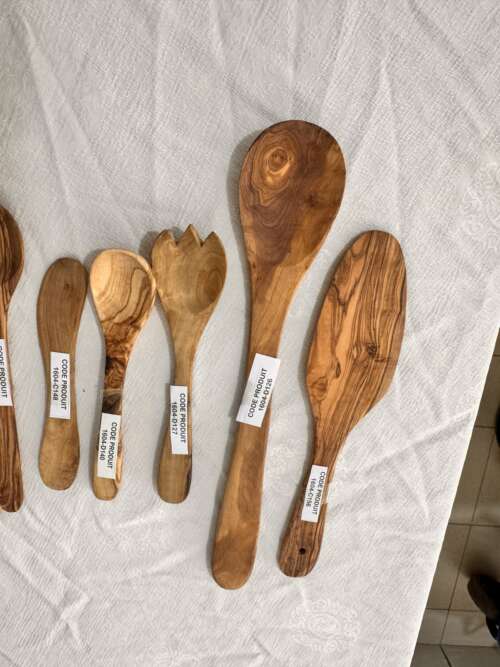 Cuillère de service en bois d'olivier