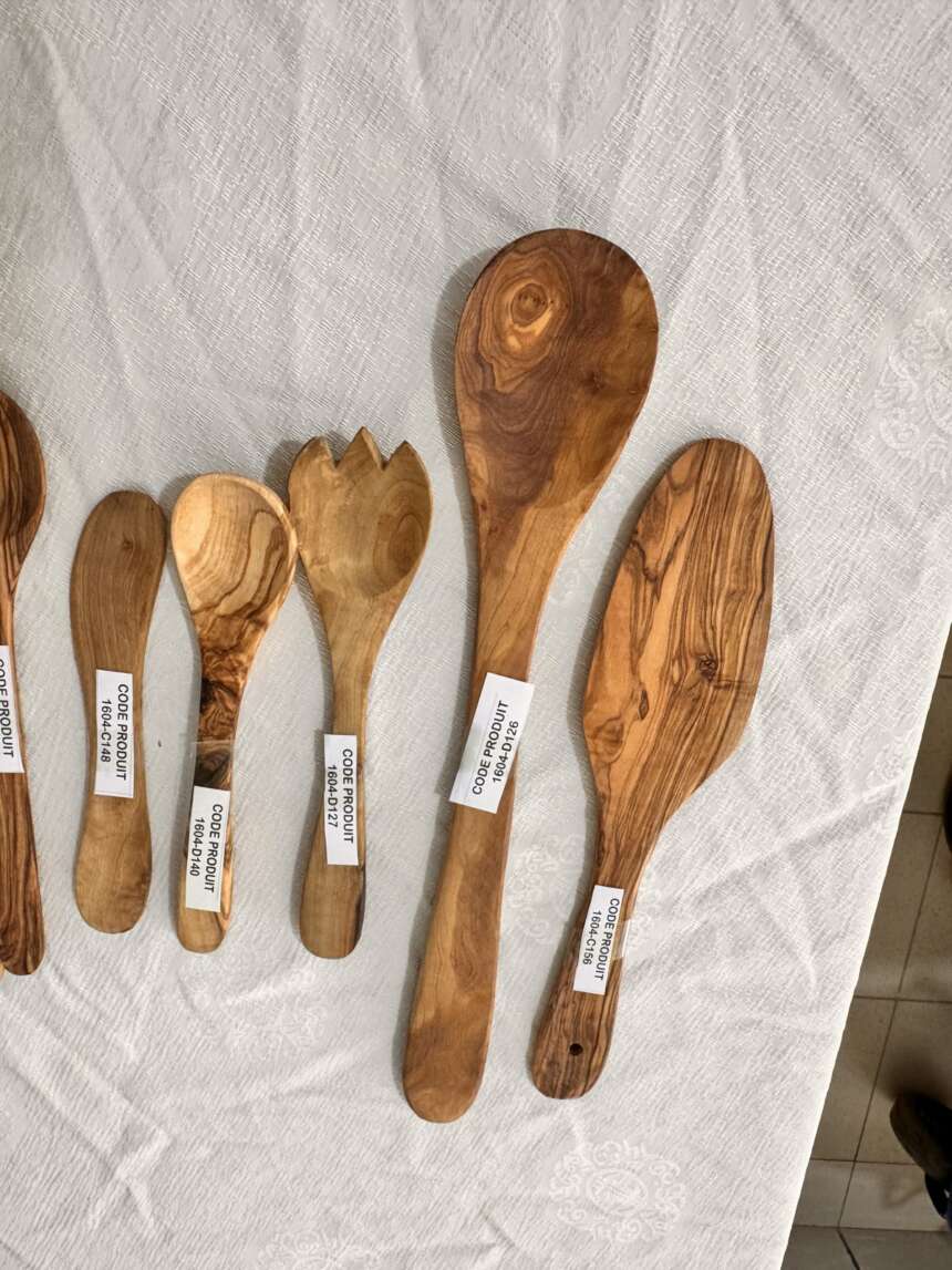 Cuillère de service en bois d'olivier