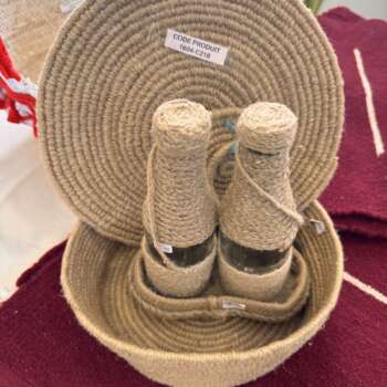 Corbeille en corde de jute