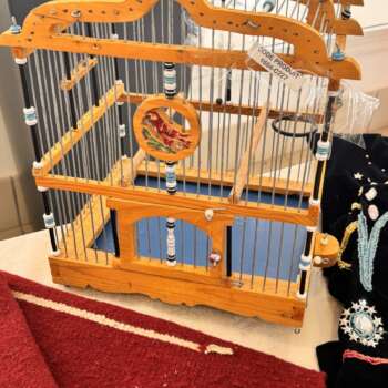 Cage à oiseaux décorative en bois