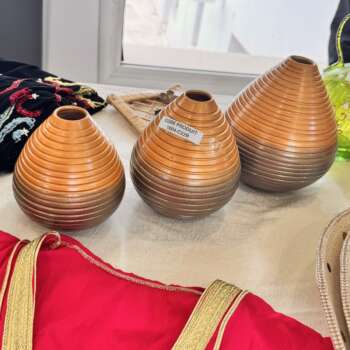 Vases en bois tourné (lot)