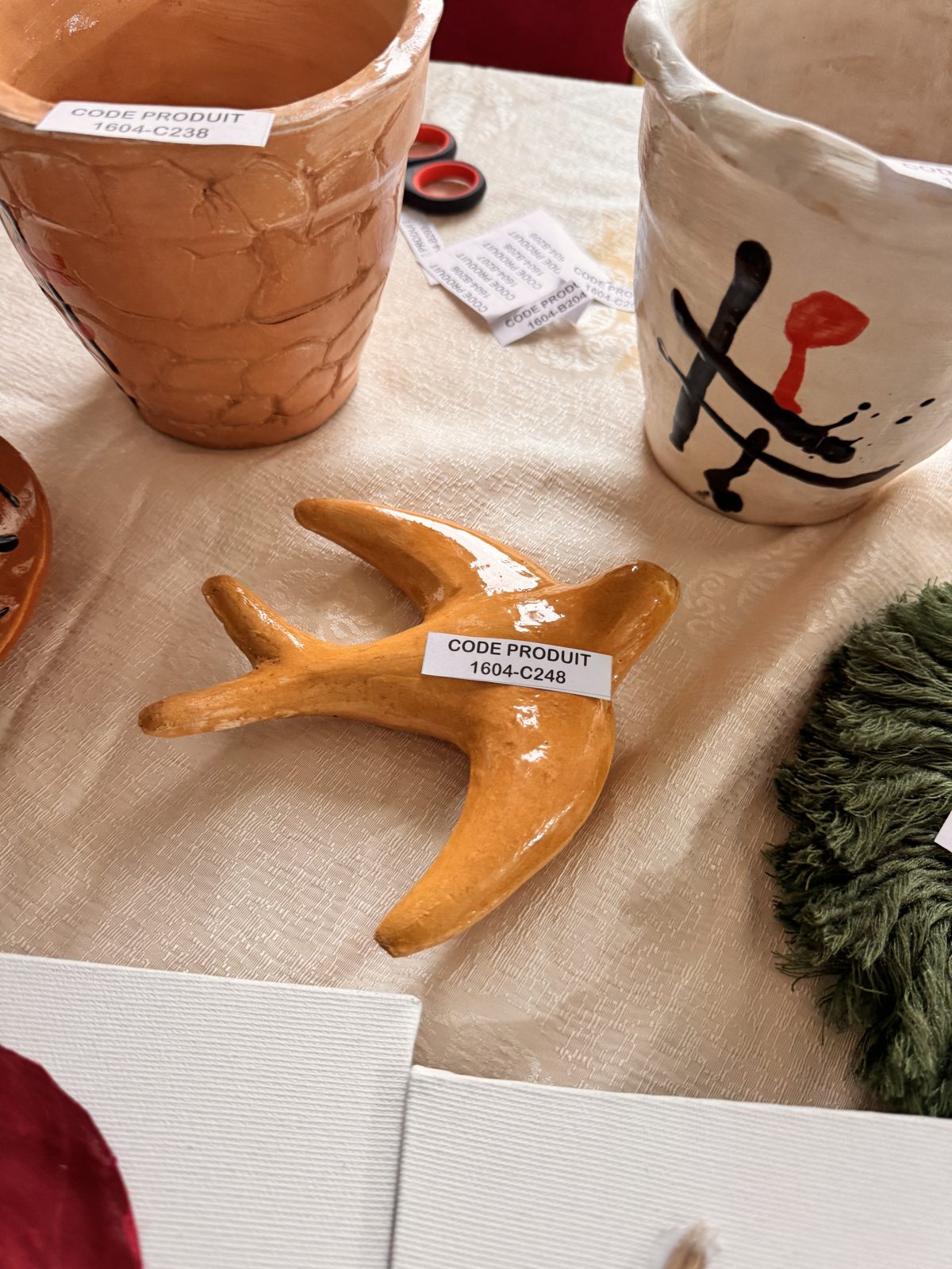 Oiseau et coupelle décoratifs en céramique