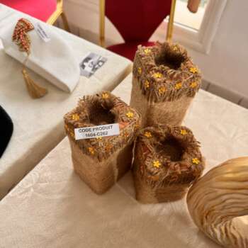 Pot décoratif en jute à étoiles