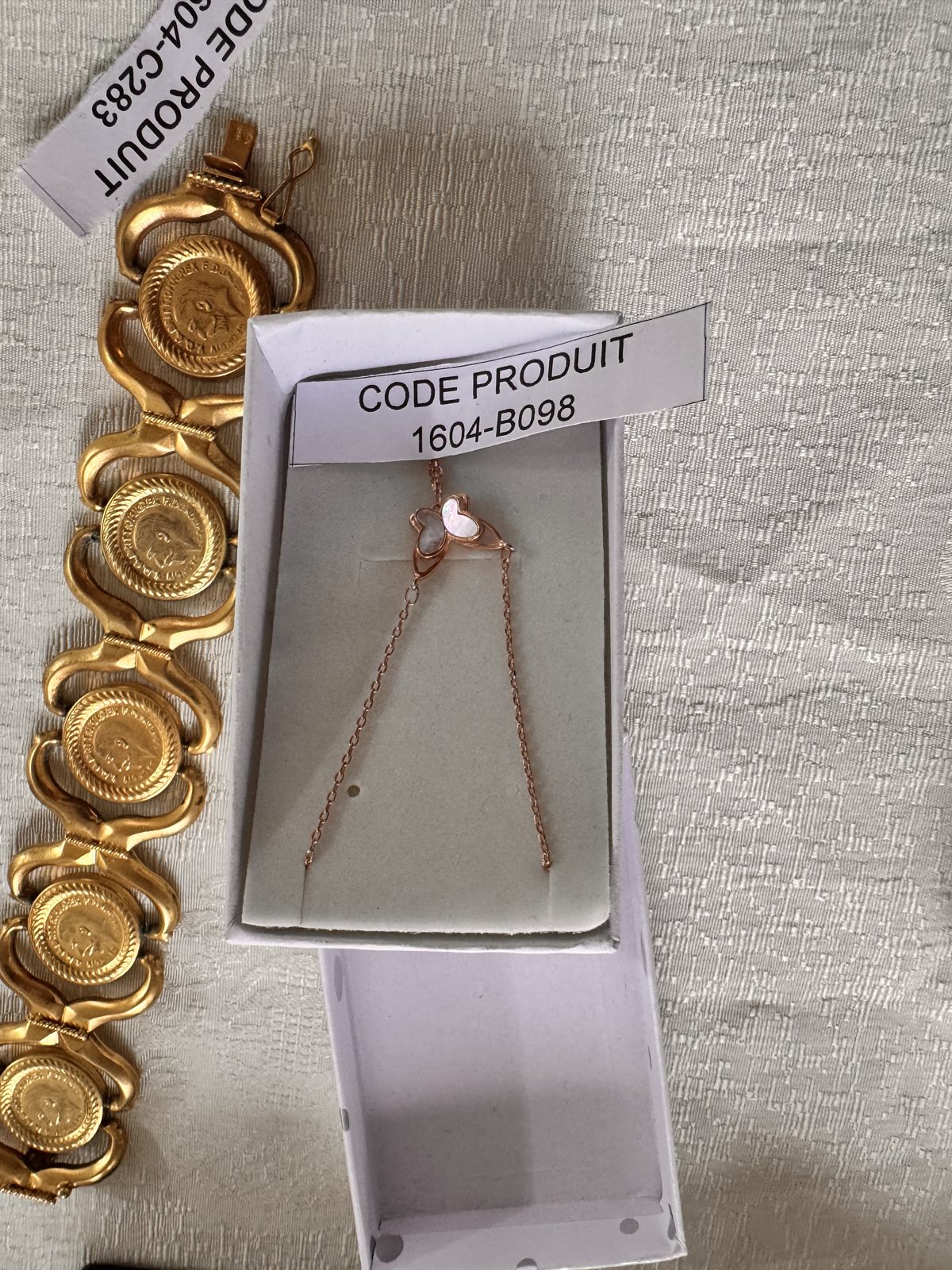 Collier à pendentif cœur (or rose)