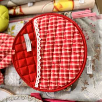 Set de cuisine matelassé vichy rouge